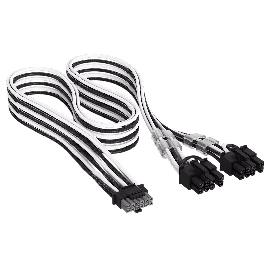 Câble PCIe muni de deux têtes 6+2 broches, dont les deux broches détachables