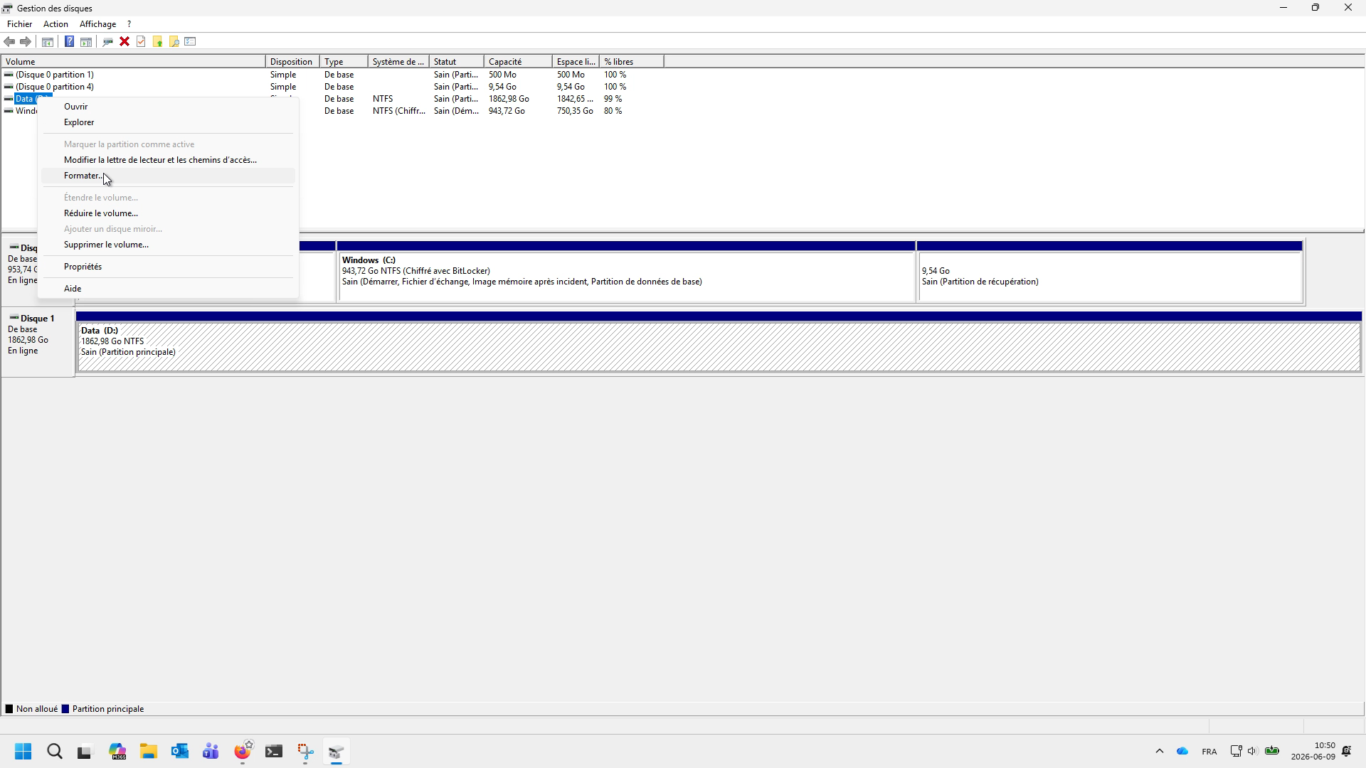 Option de formatage