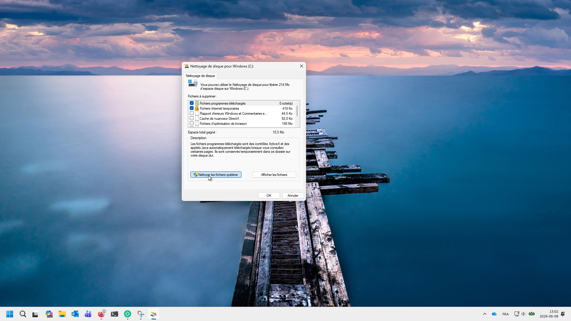 Nettoyage de disque pour Windows (C:)